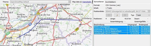2023-04-09 21_05_52-TestPOI_A.csv - RouteConverter OpenSource Edition 2.33-SNAPSHOT-355 from 17 Feb