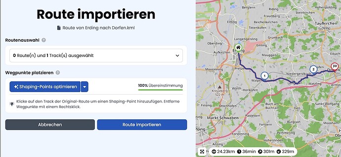 Route von Erding nach Dorfen