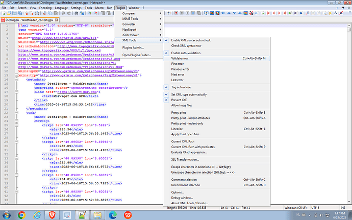 Validate gpx