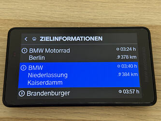 Wegpunktliste mit erzwungenen Zeilenumbrüchen.