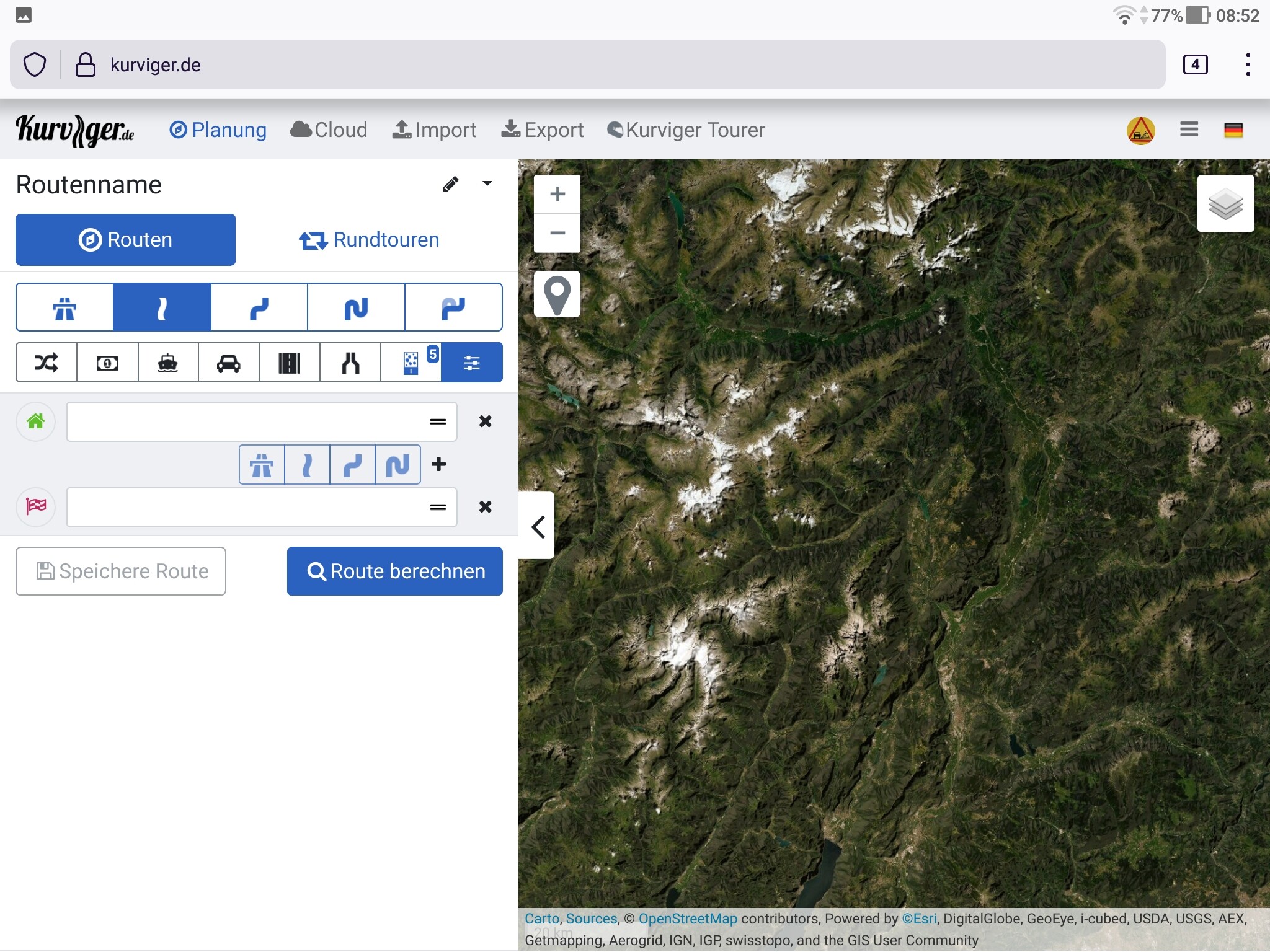 Map Animation Using Kurviger Bug in map selector - Website - Kurviger Forum